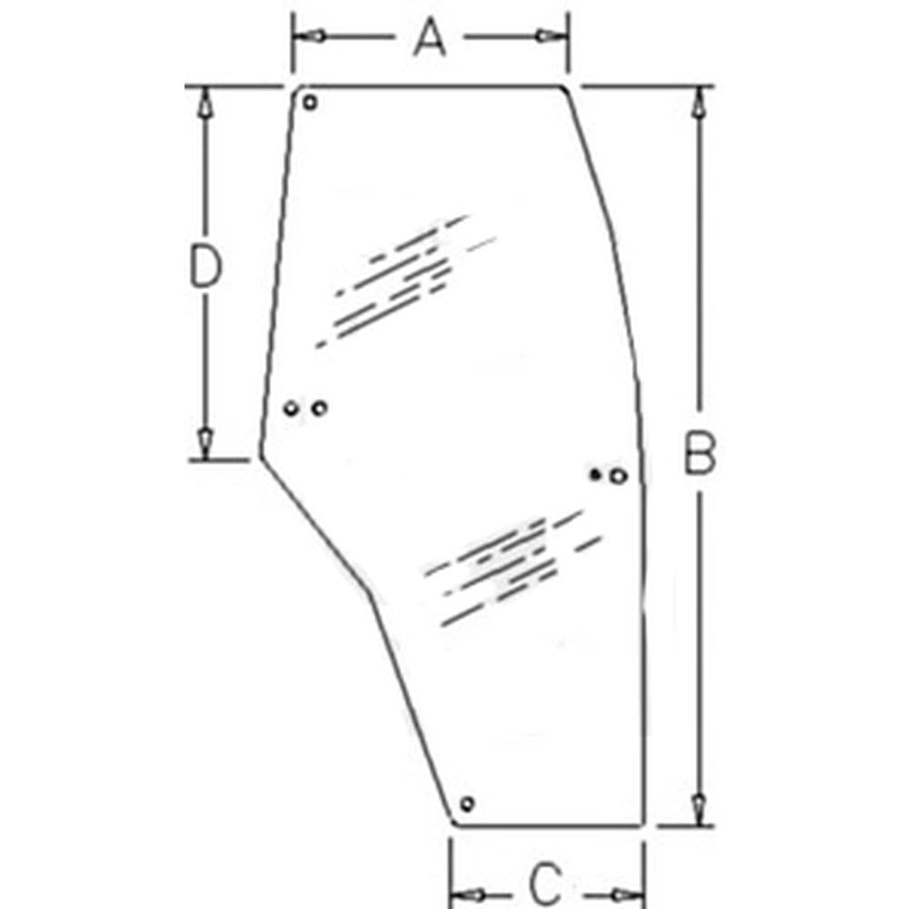 192004A6 RH Door Glass Fits Case-IH McCormick CX100 CX50 CX60 CX70 CX80 CX90