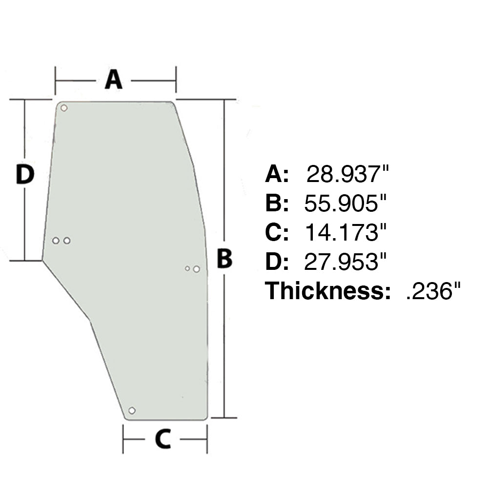 192004A6 RH Door Glass Fits Case-IH McCormick CX100 CX50 CX60 CX70 CX80 CX90
