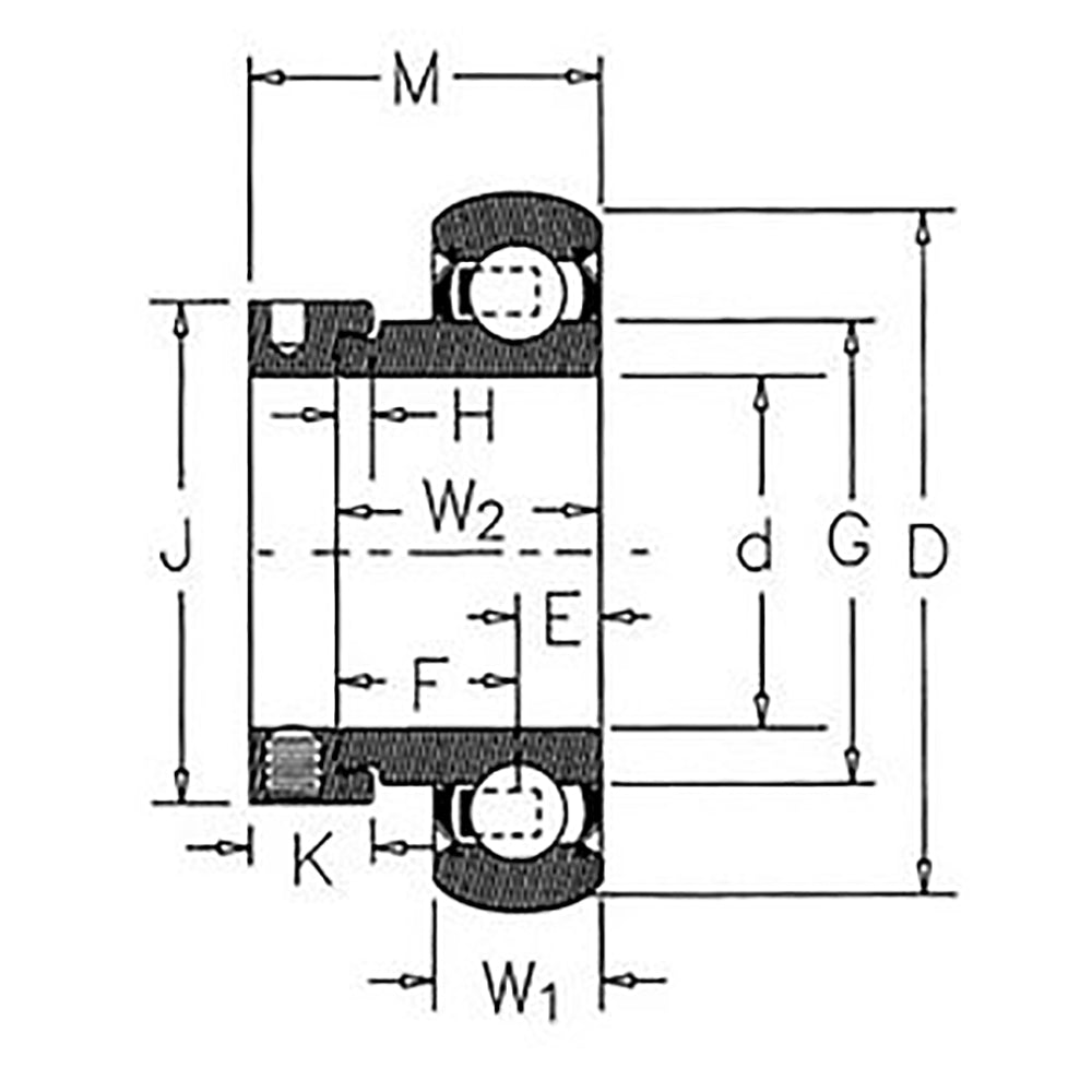 1925CSA F77924 Spherical Re-Lubri Fits CATable Ball Bearing w/ Collar