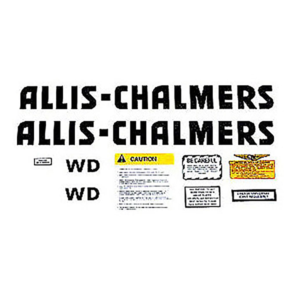 D-ACWDB 1392968 New 10 Piece Decal Set Black Letters Fits Allis Chalmers WD