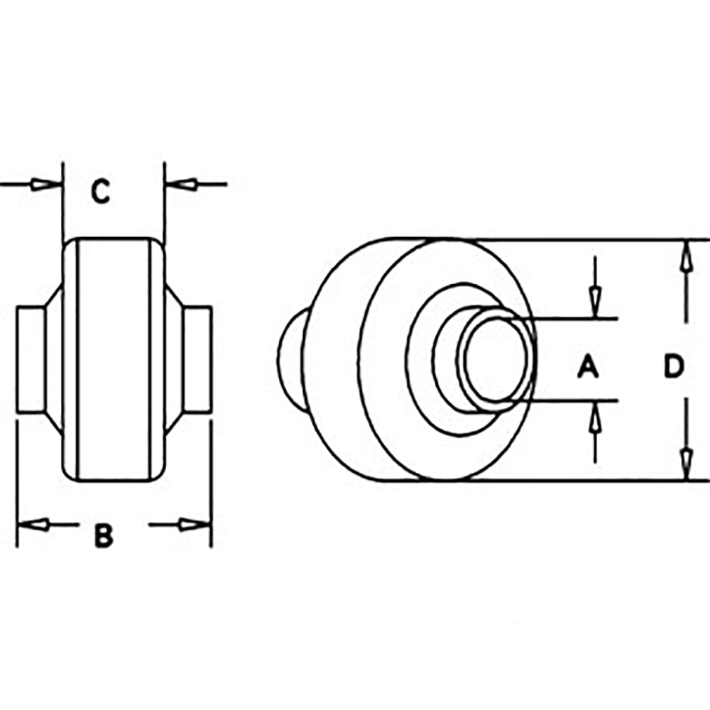 B2226 Weld-on Ball Joint End with 7/8" Bore Fits CATegory 0-1 30537E1 Tractor