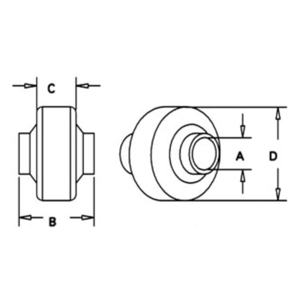 B2226 Weld-on Ball Joint End with 7/8" Bore Fits CATegory 0-1 30537E1 Tractor