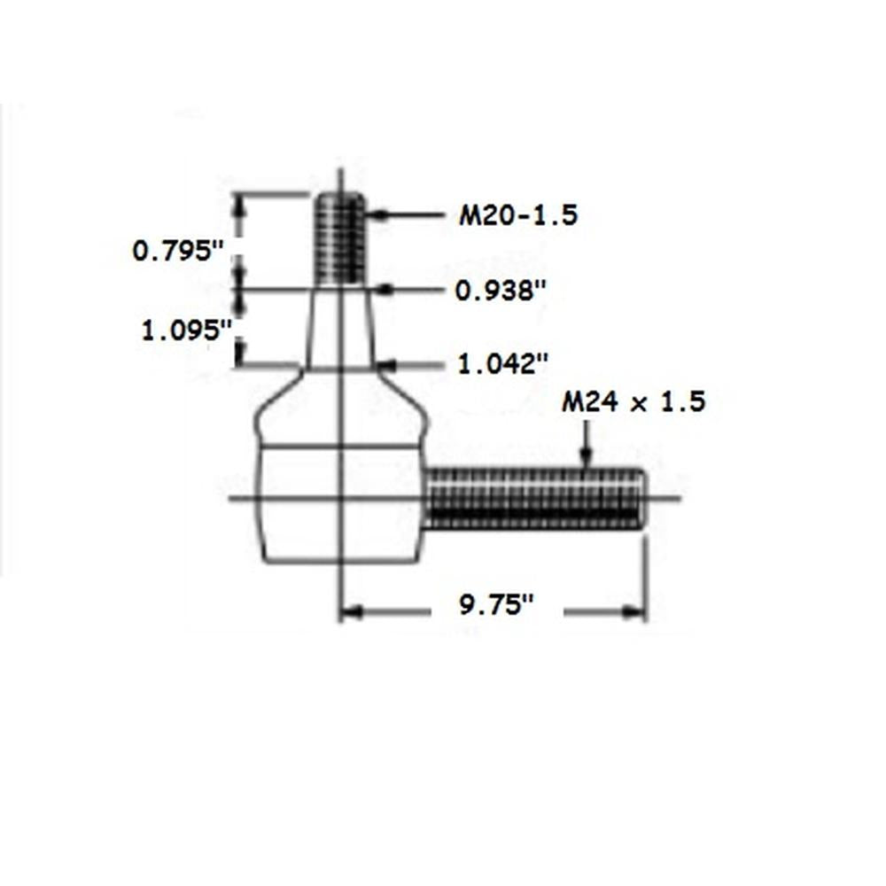 3462313M1 Fits Massey Ferguson Tractor Tie Rod End 3070 3075 3090 3120 3120T