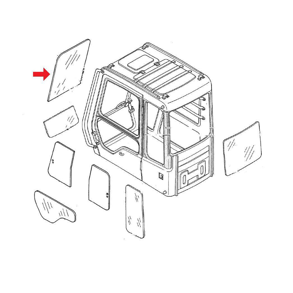 4651653 Front Upper Window Cab Glass Fits John Deere Hitachi Excavator