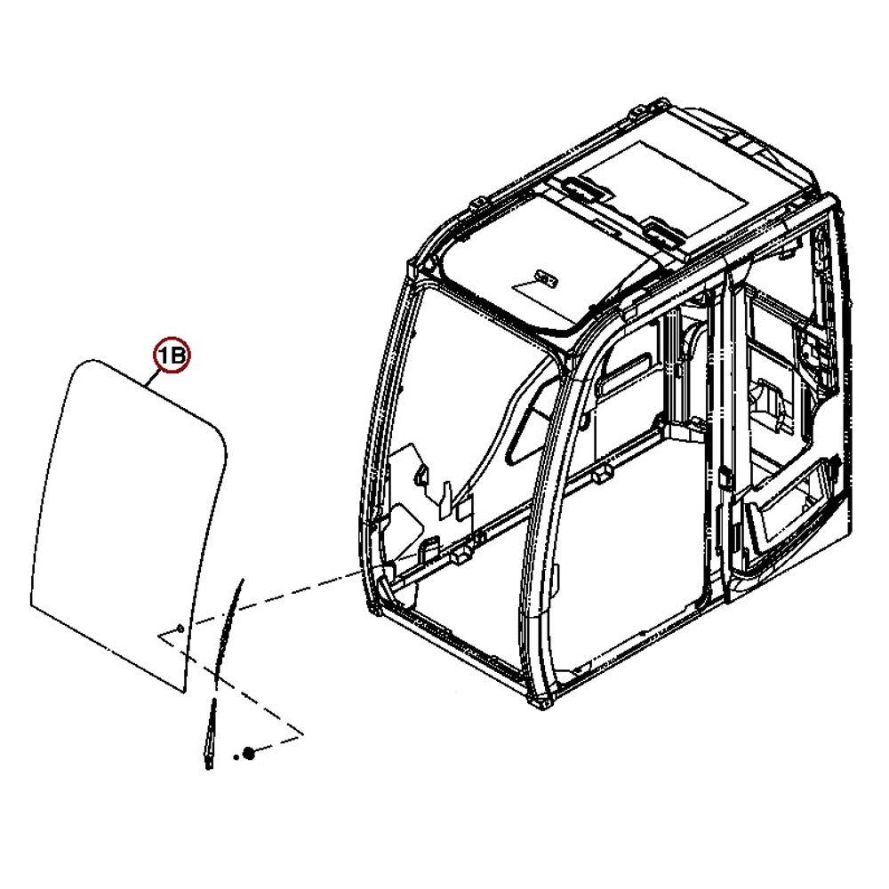 4651653 Front Upper Window Cab Glass Fits John Deere Hitachi Excavator