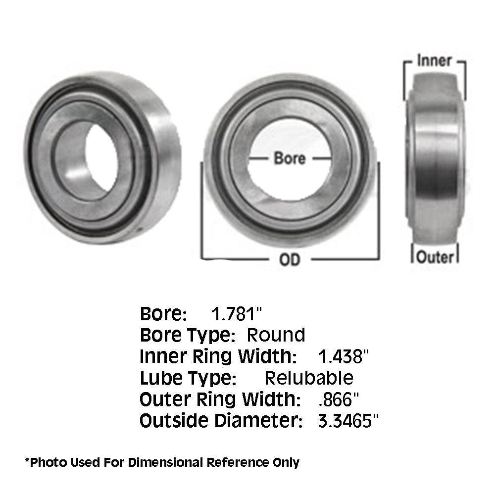 A20649 New Tractor Spherical Disc Bearing Round Bearing