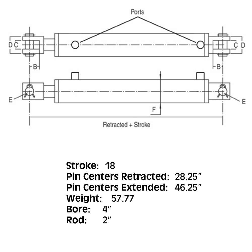 HCW-4018 2500 & 3000 PSI Double Acting Cylinder For Hercules Models