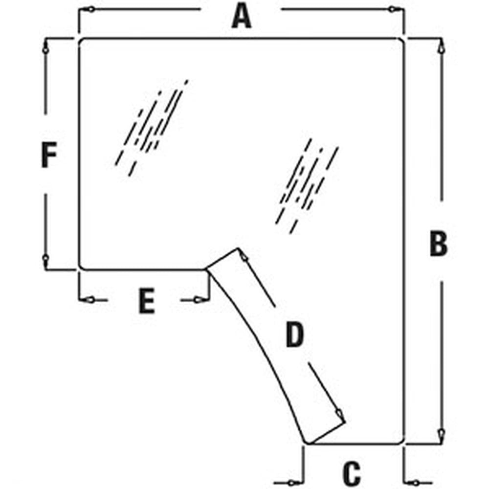 R208587 RH Side Tinted Glass Fits John Deere 8100 8110 8120 8200 8210 8220
