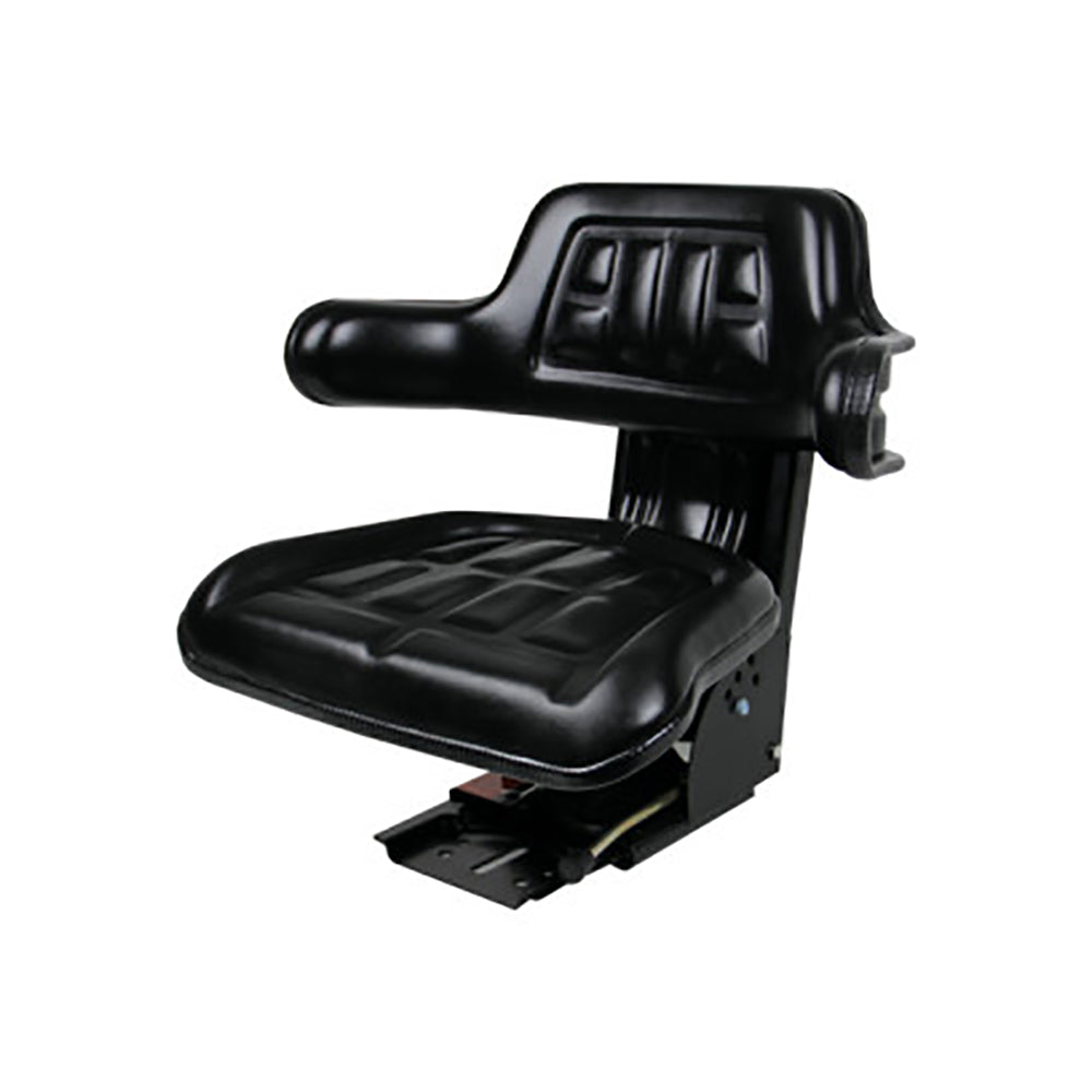 Tractor Seat w/ Backrest Black Base & Slide Track Mower Forklift Seating