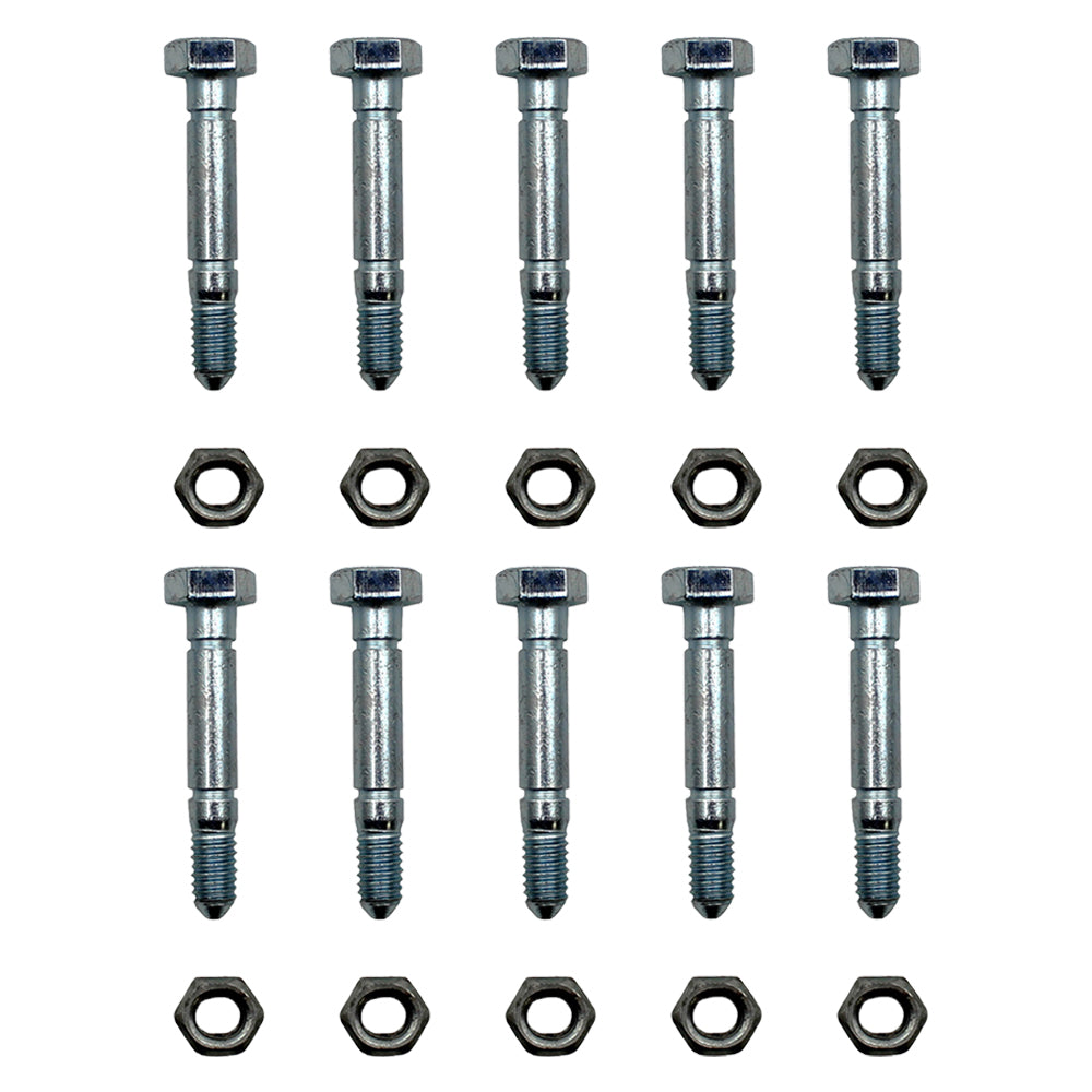 (Pack of 10) Shear Pin Bolt & Nut for Stiga 1811900201, 9987525712 Snow Blower