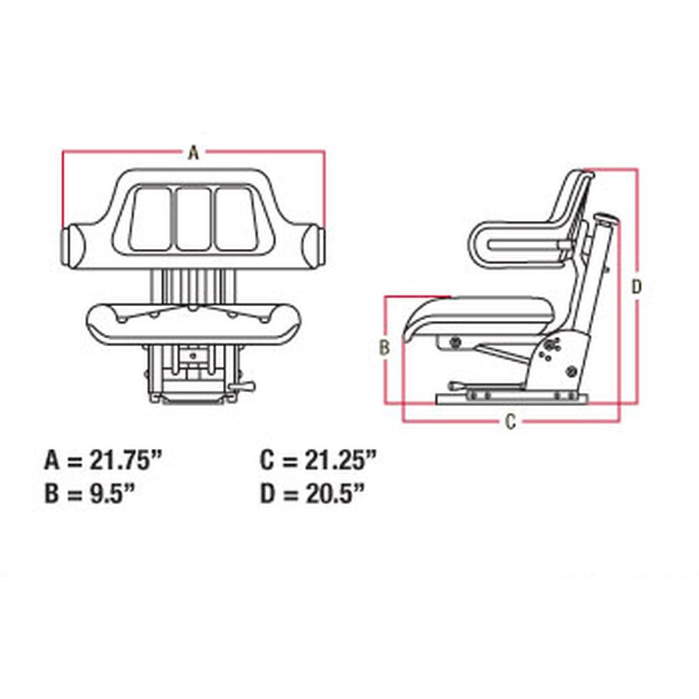 Blue Suspension Seat for Tractors X-60753 X-A-W222BU X-TS1060ATSP